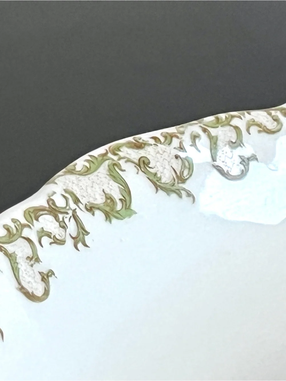 Antique 1897-1926 O.P. Co. Syracuse China Scalloped Serving Platter